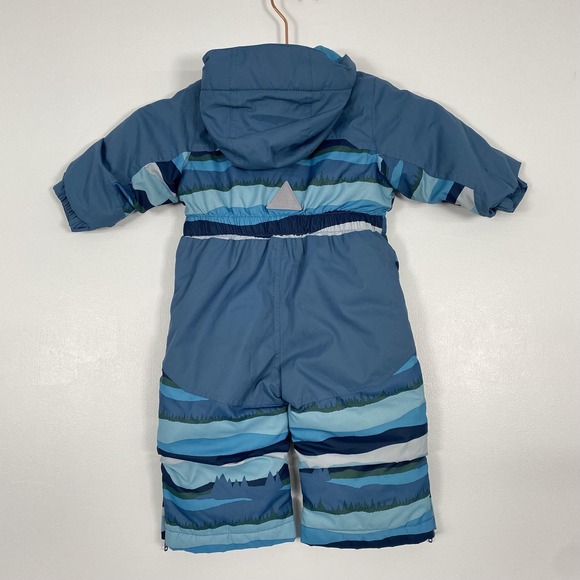 L.L. Bean Snowsuit Baby Boys 6-12 Months Blue Stripe Hooded Thinsulate One Piece - Picture 6 of 16